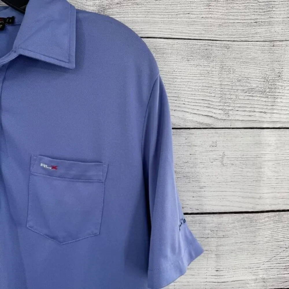 Ralph Lauren RLX Men's Blue Performance Polo Shirt Breathable Comfort Size Small